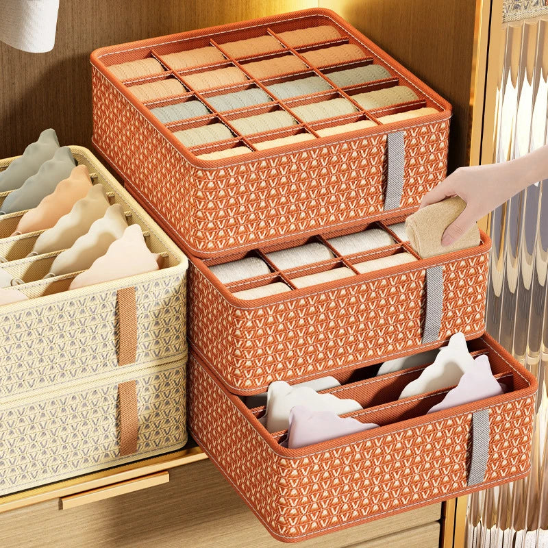 Divided Fabric Drawer Organiser for Underwear Bras and Socks