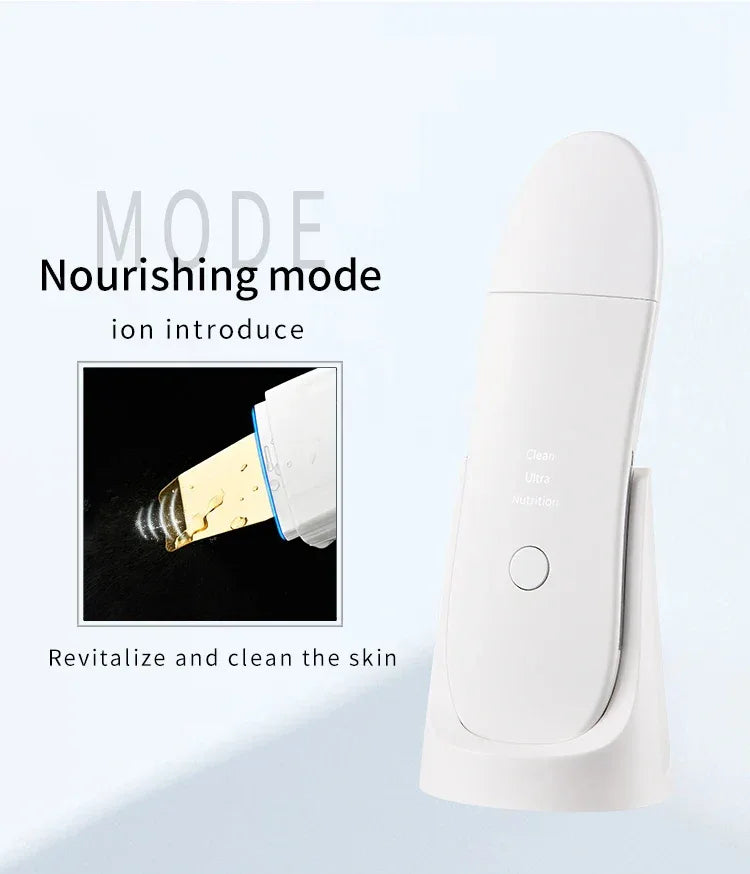 Ultrasonic Face Scrubber Facial Peeling Skin Scrubber Deep Facial Cleaning Spatula Acne Pore Ultrasonic Scrubber Facial Cleanser