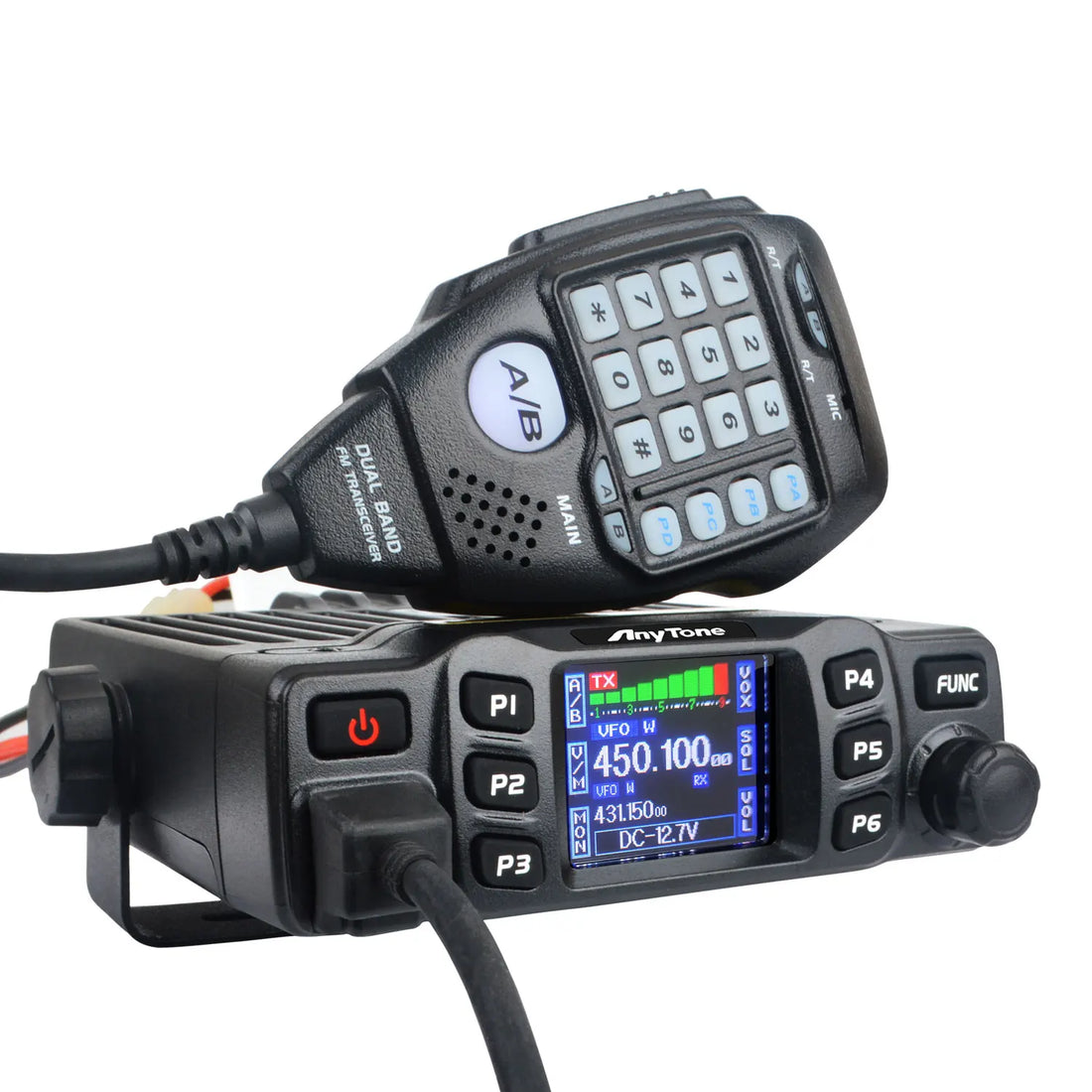 AnyTone Walkie Talkie GMRS AT-778UV AT-778UVII 136-174 & 400-490MHz 25W Dual Band VOX Analog Mobile Radio Color Display