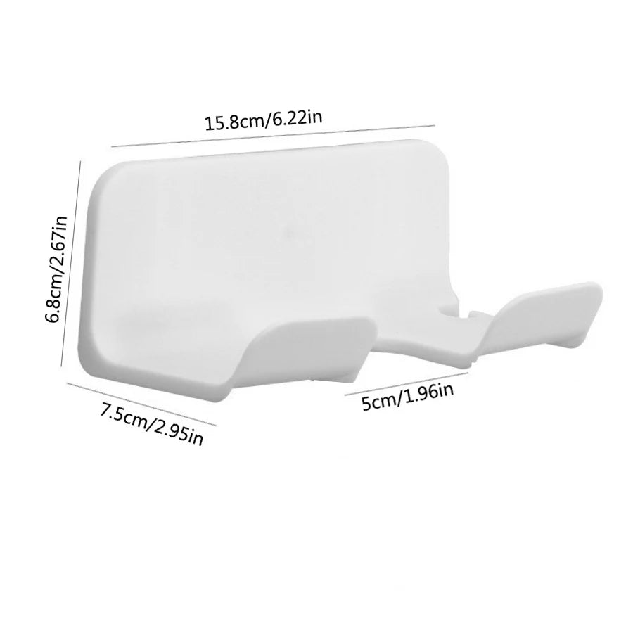 Wall Mounted Hair Dryer Holder for Bathroom Shelf Without Drilling Plastic Hair Dryer Stand Bathroom Organizer Storage Bracket white 2