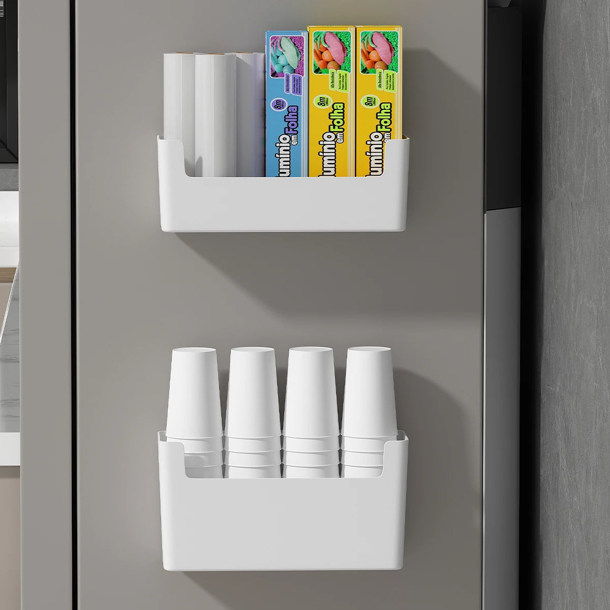 Self Adhesive Cabinet Door Storage Shelf for Kitchen Essentials
