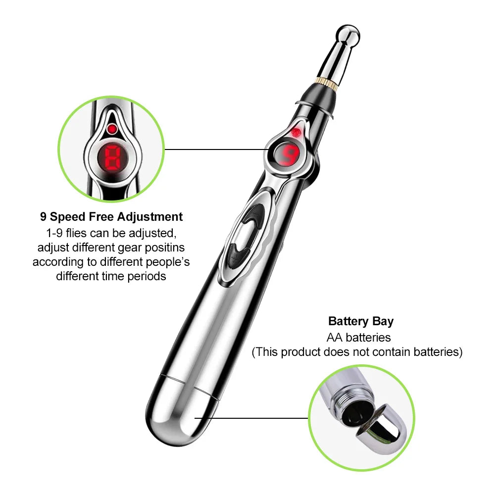Electric Acupuncture Point Massage Pen Pain Relief Laser Therapy Electronic Meridian Energy Pen Body Head Back Neck Leg Massager