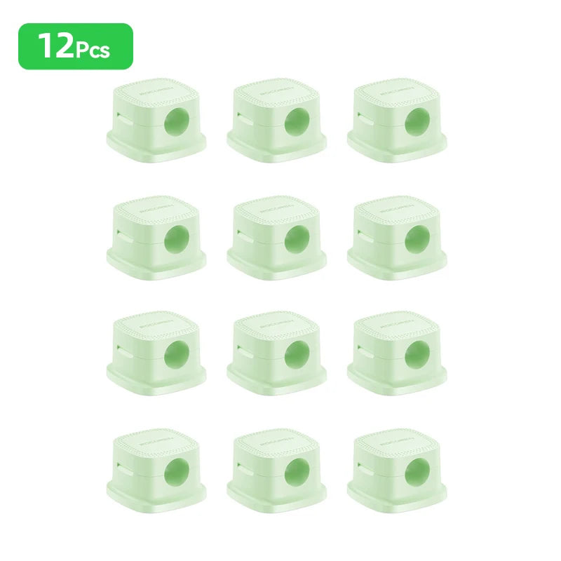 Self Adhesive Magnetic Desk Cable Clips for Charging Leads Green 12PCS