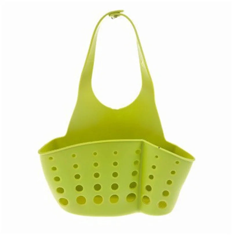 Home Storage Drain Basket Kitchen Sink Holder Adjustable Soap Sponge Shlf Hanging Drain Basket Bag Kitchen Accessories Green