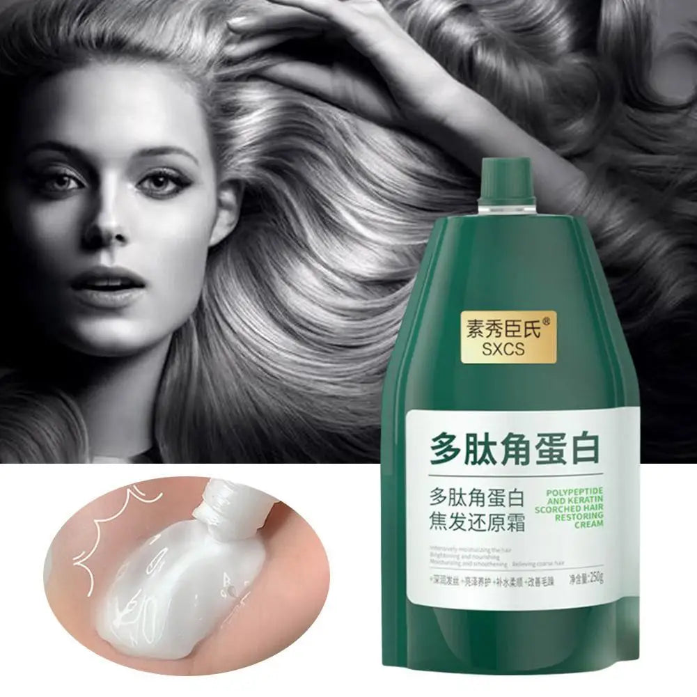250g Polypeptide Keratin Deep Conditioner Hair Mask Keratin Hair Restoring Cream Dry Damaged Hair Treatment Burnt Hair Restoring