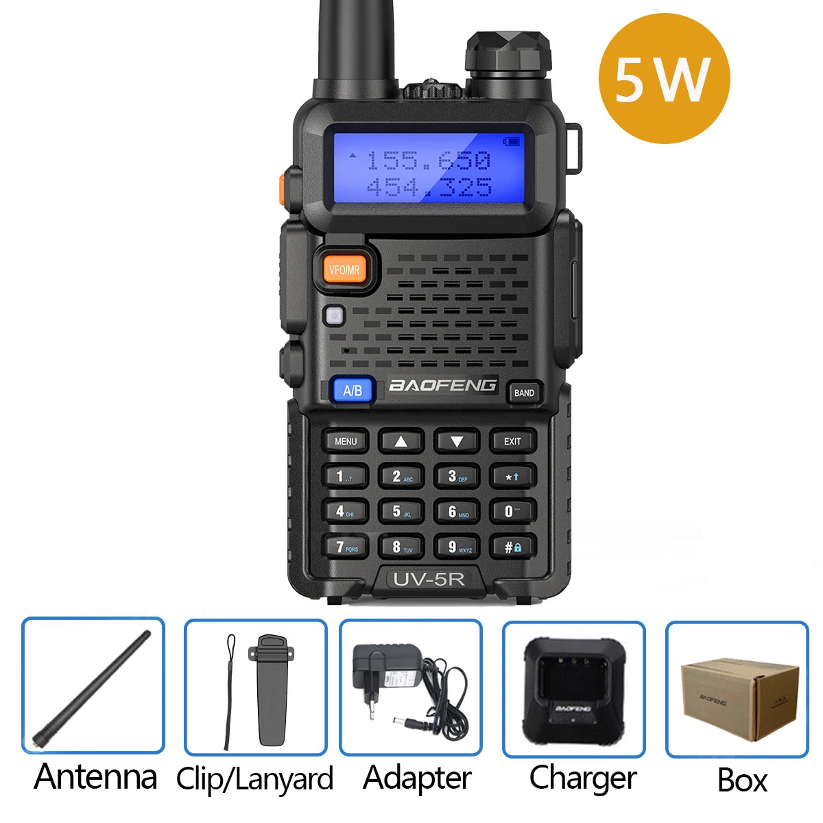 Baofeng UV-5R Walkie Talkie 8W Dual Band VHF/UHF Two-Way Radio, Long Range, FM Radio - Dicrodelights