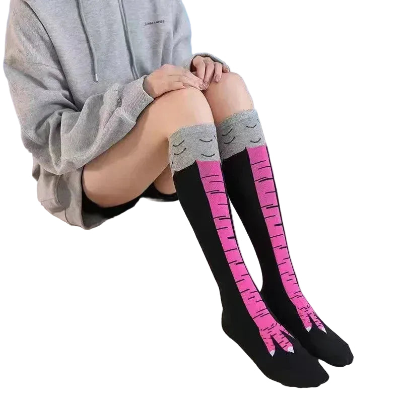 Funny Chicken Paw Stocking Over-knee 50/70CM Pressure Long Stocking for Women Personalized Realistic Chicken Feet Sports Socks # - Dicrodelights