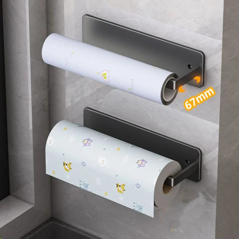 Kitchen Paper Towel Holder Wall Mount Bathroom Toilet Lengthen Storage Rack Towel Rack Self-Adhesive Kitchen Paper Roll Rack