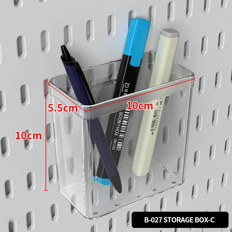 Drill Free Desktop Pegboard Organizer For Gaming Desk Game Controller Headphone Figure Storage Shelf Hooks Display Storage Box-C
