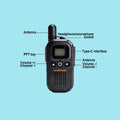 Mini walkie talkie Small and light 400-480MHz 16 channel headset Optional for restaurants, hotels and other service industries