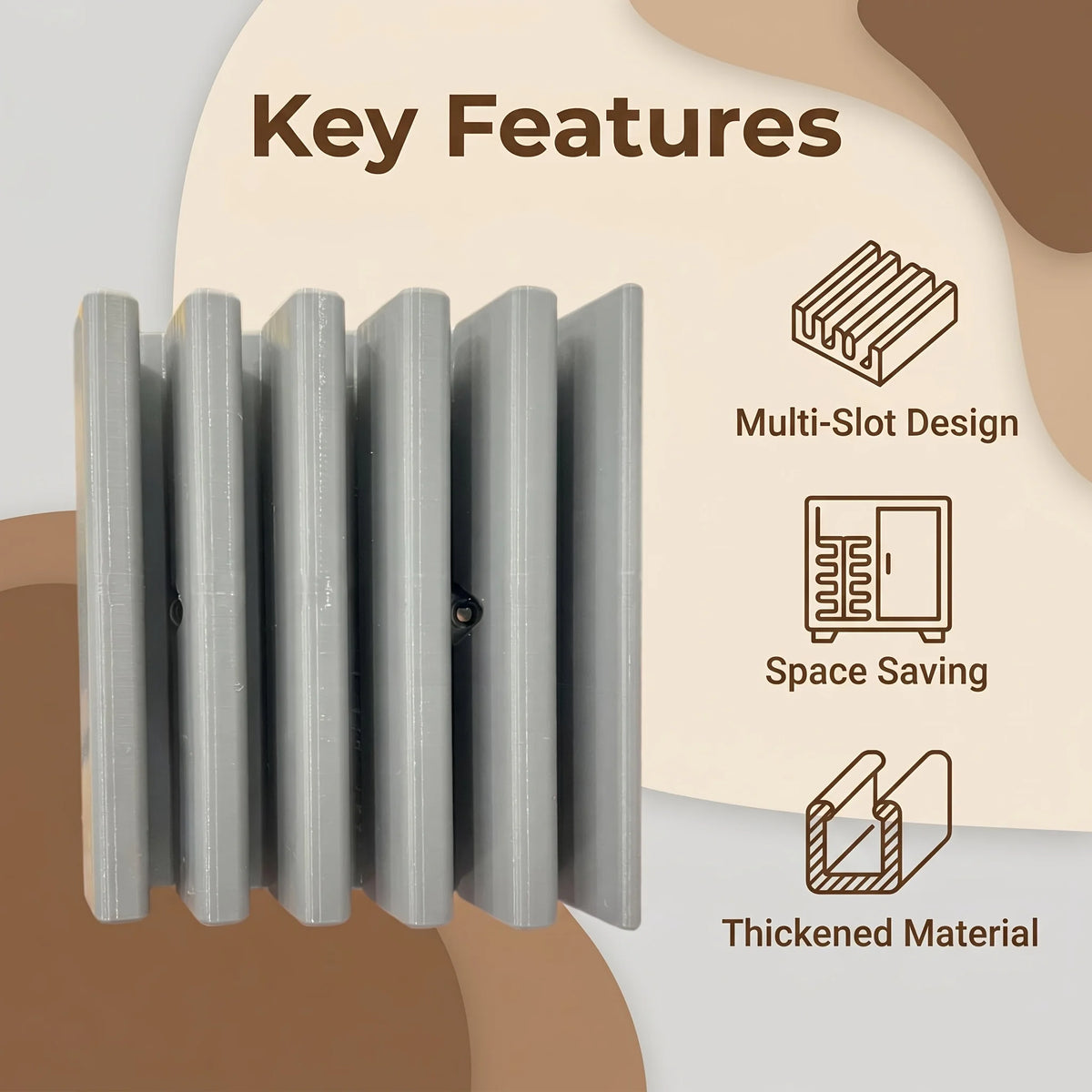 Under-Cabinet Lid Rack with Five Slots for Kitchen Storage