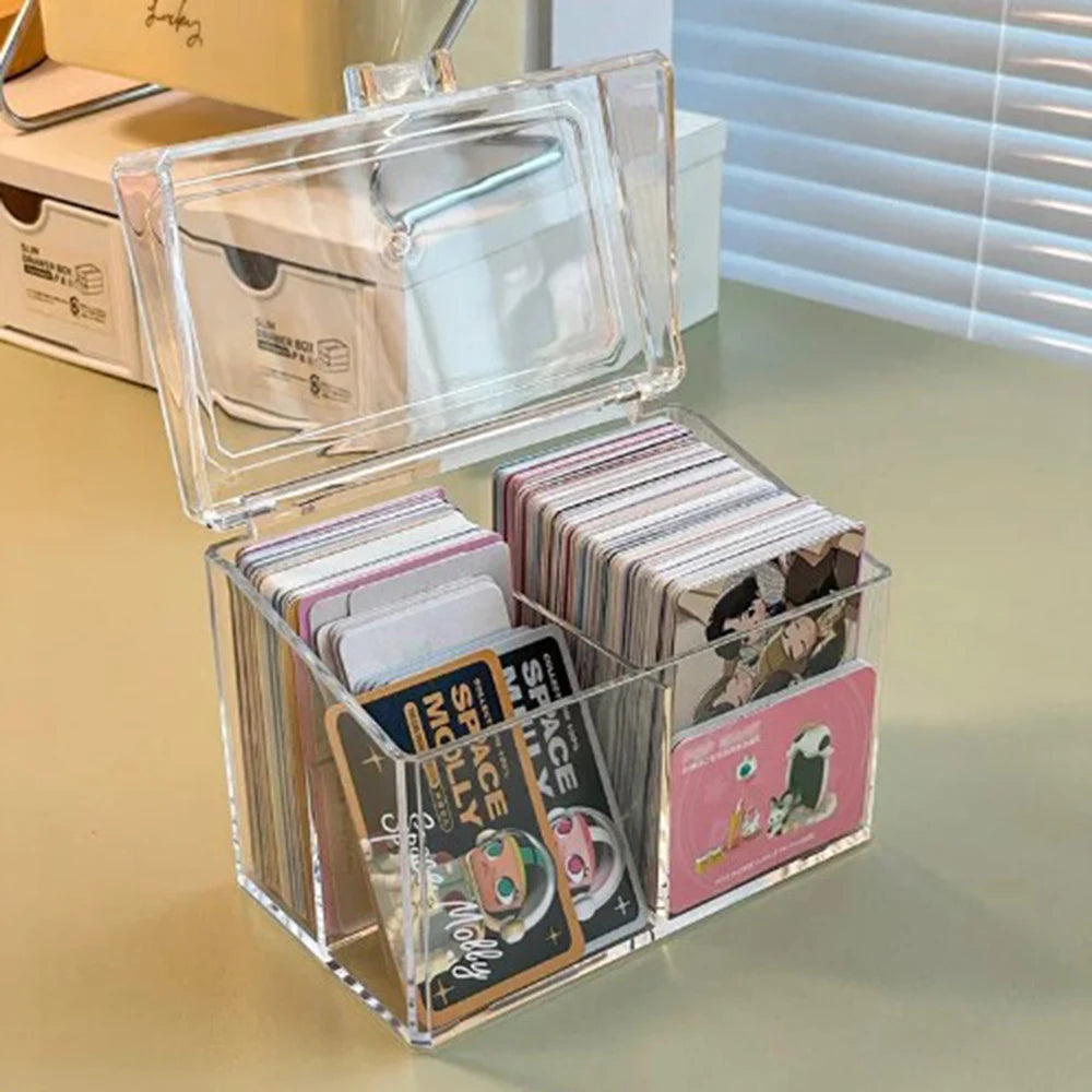 Acrylic Kpop Photocard Storage Box for Desk Collections