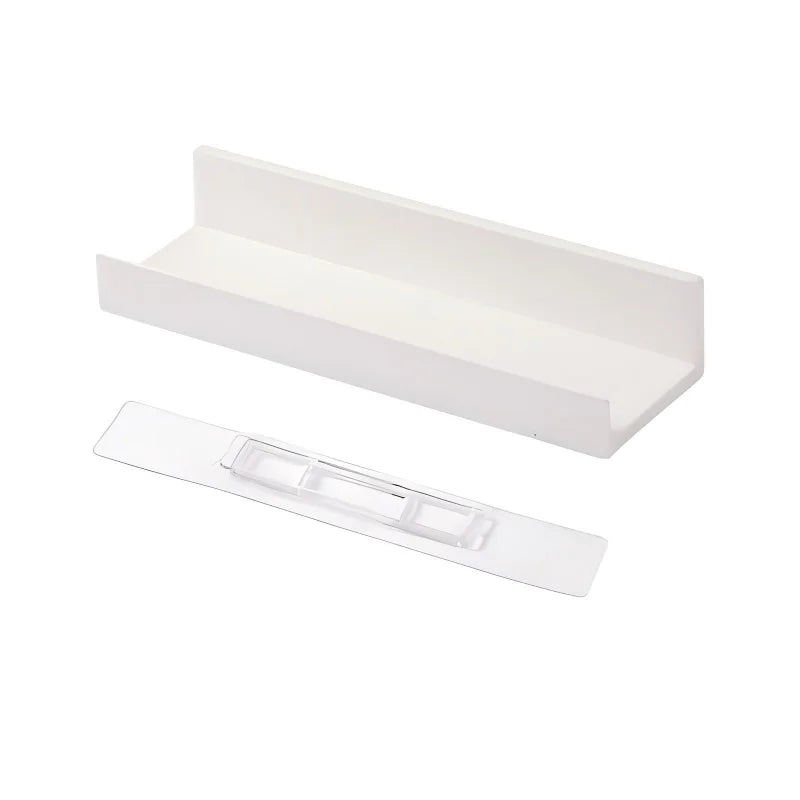 White Corner Shower Caddy No Drill Bathroom Shelf ABS Wall Mounted Shampoo Holder Storage Rack for Bathroom Kitchen Organizer white