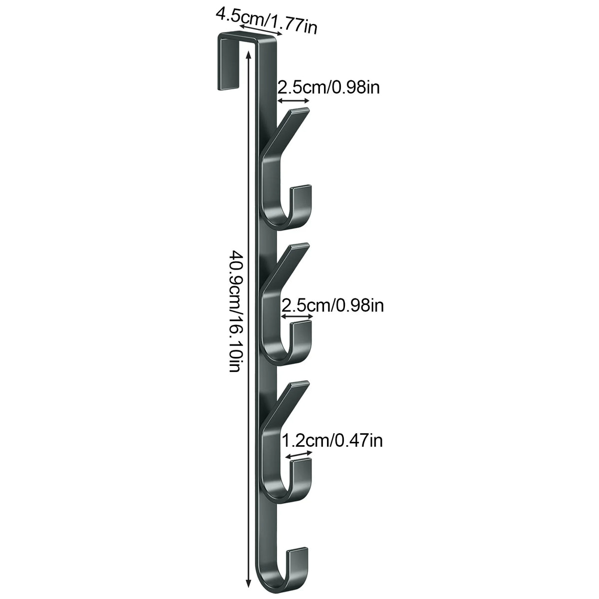Carbon Steel Over Door Hook Rack for Bedroom Accessories 7 Hooks