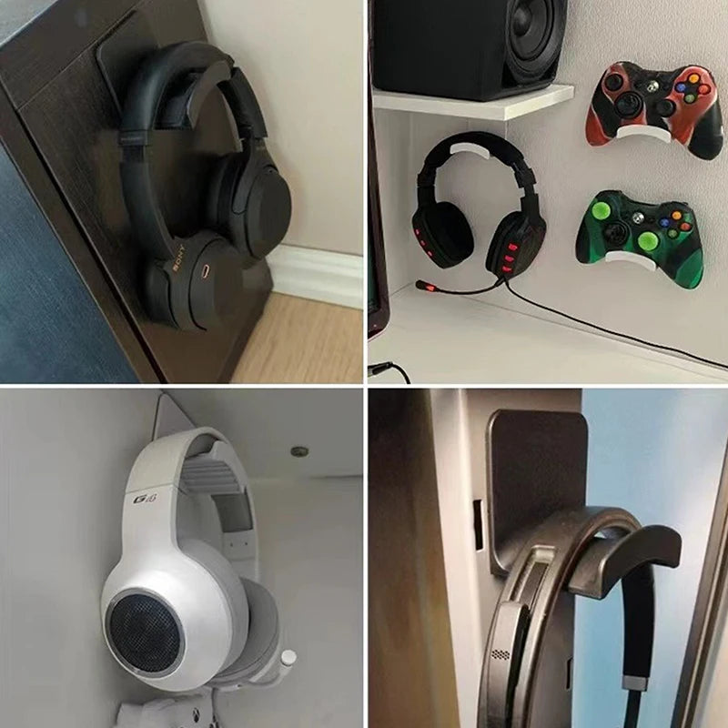 Adhesive Wall Mounted Headphone Holder for Desk Setups