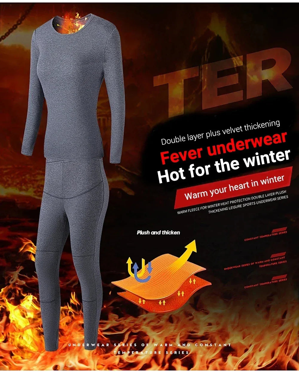 Buy USB Electric Heated Jacket Thermal Underwear Set for Men & Women