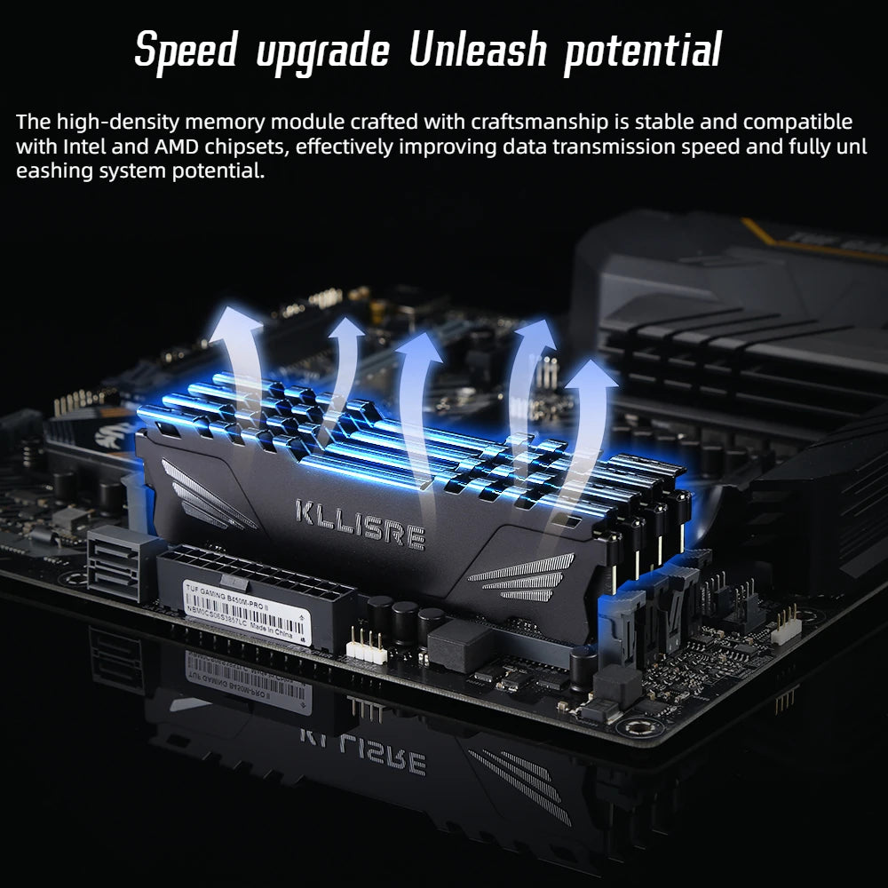 Kllisre Memória DDR4 8GB 3200MHz 3600MHz Desktop Ram Memory