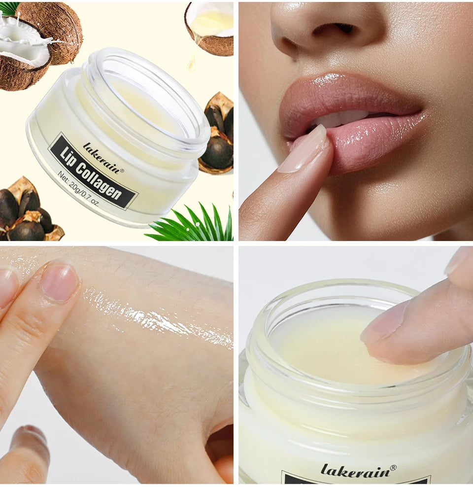 Lip Balm Collagen Lighten Melanin Lip Mask Exfoliating Fade Lip Line Dead Skin Moisturizing Brighten Repair Lip Care Products