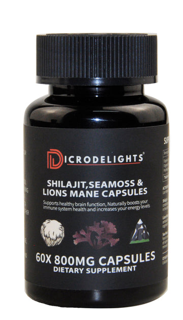 Buy Shilajit Sea Moss & Lion’s Mane Vegan Capsules – 800mg Daily Wellness Formula (60 Capsules)