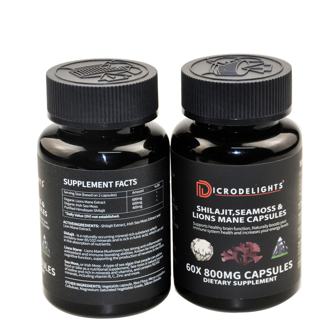 Buy Shilajit Sea Moss & Lion’s Mane Vegan Capsules – 800mg Daily Wellness Formula (60 Capsules)