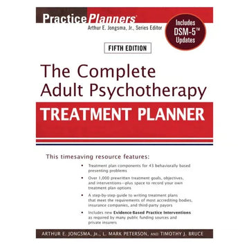 The Complete Adult Psychotherapy Treatment Planner 5th Edition with DSM-5 Updates by Jongsma | eBook PDF