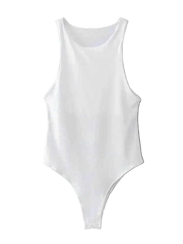 Women's Bodysuit – Sexy Slim Fit Club Playsuit 8 Colors White