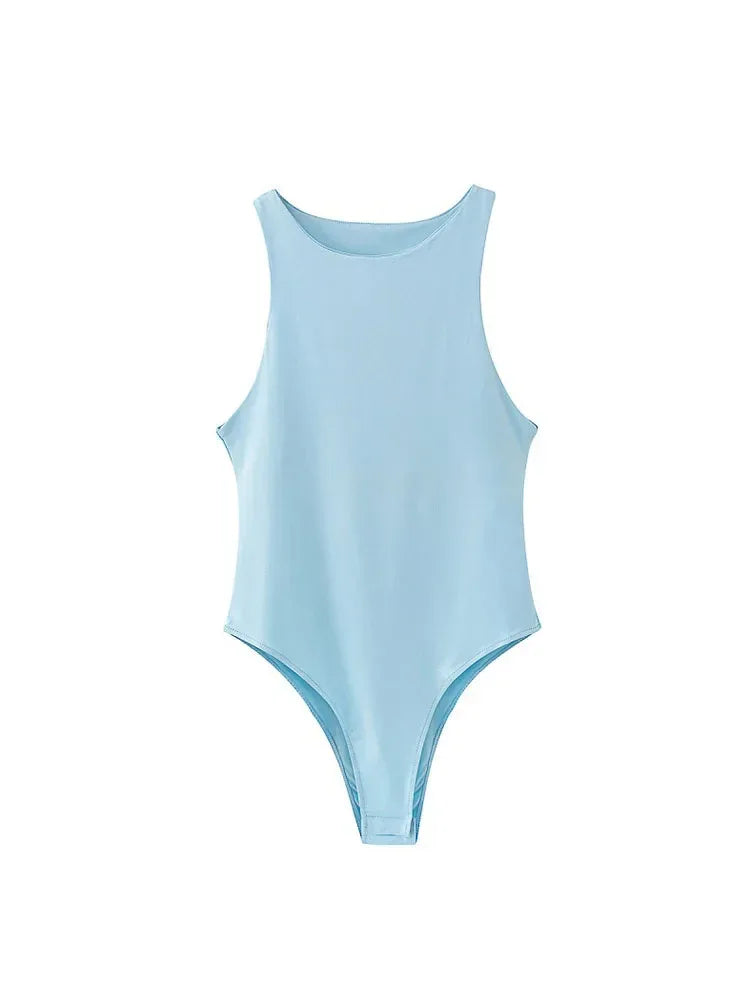 Women's Bodysuit – Sexy Slim Fit Club Playsuit 8 Colors Sky Blue