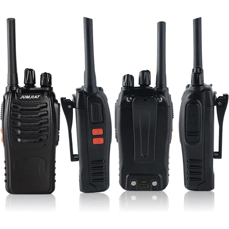 Long-Range Walkie Talkies for Adults - 16-Channel Rechargeable 2-Way Radios with Earpieces, Flashlight & USB Charger (2 Pack) - Audio, Communication Security - Dicrodelights