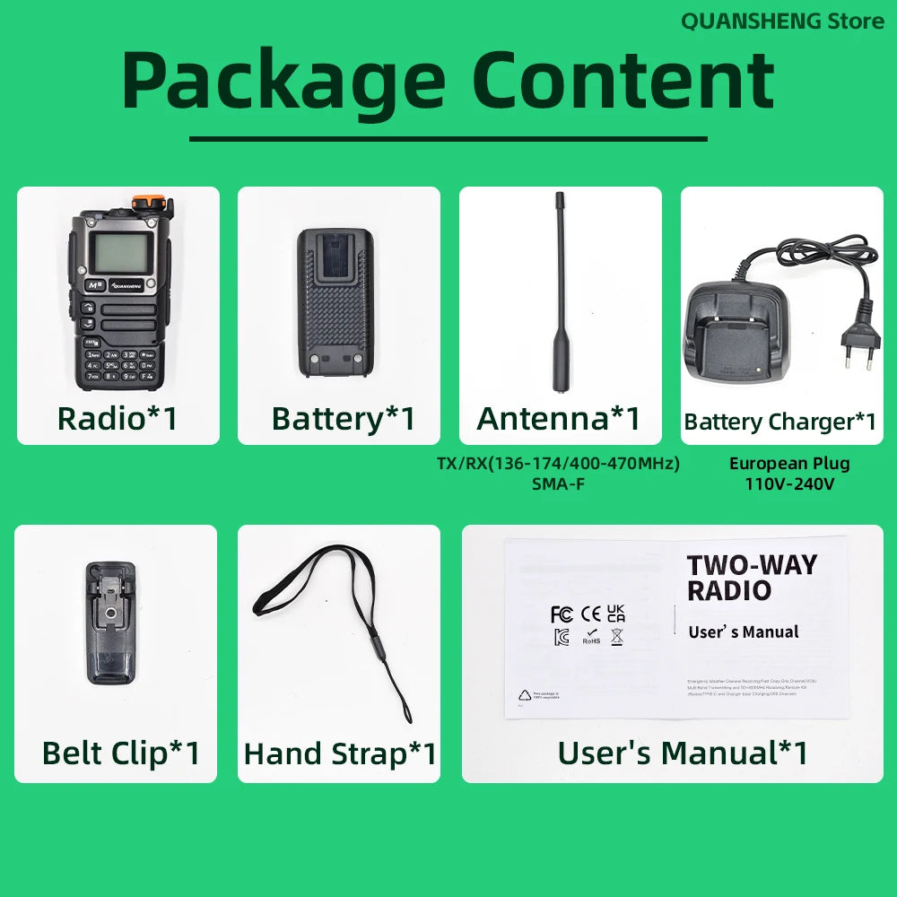Quansheng UV-K5(8) Walkie Talkie | 8W Dual Band Ham Radio | USB-C Rechargeable Two-Way Radio UK - Dicrodelights