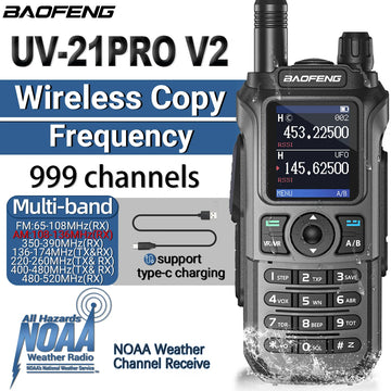 Baofeng UV-21 Pro v2 Walkie Talkie Grey - Dicrodelights