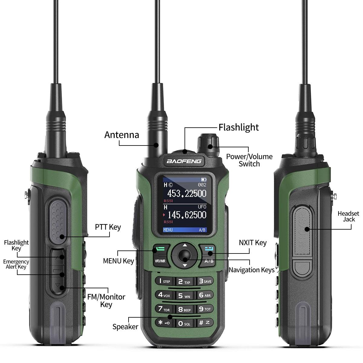 Baofeng UV-21 Pro v2 Walkie Talkie Green - Dicrodelights
