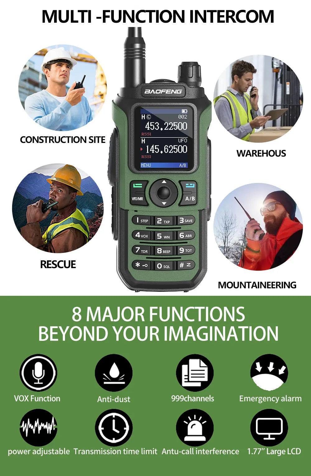Baofeng UV-21 Pro v2 Walkie Talkie Green - Dicrodelights