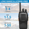 Walkie Talkies Pack of 4, Long Range 16CH Walkie Talkies with LED Light Earpieces and Rechargeable Batteries - Birthday, Audio Set - Dicrodelights