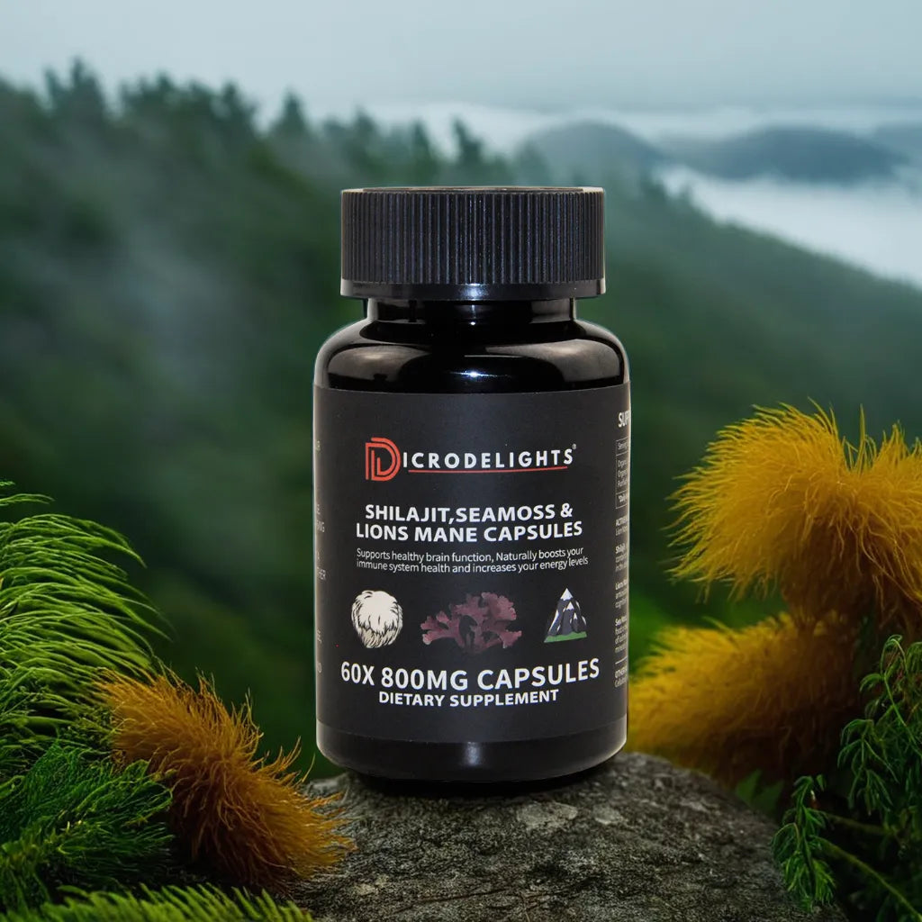 Buy Shilajit Sea Moss & Lion’s Mane Vegan Capsules – 800mg Daily Wellness Formula (60 Capsules)